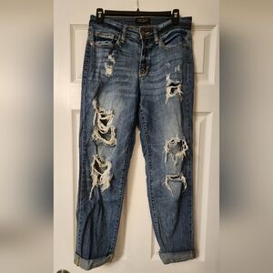 Judy Blue Distressed Skinny Jeans in Blue